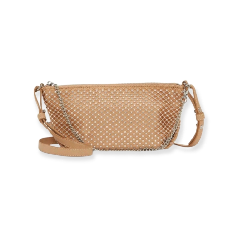 Vince Camuto Zayra Crossbody Bag In Sandstone Bling Fishnet